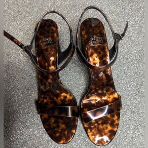 Jeffrey Campbell Tortoiseshell Brown Gloss Slingback Sandals